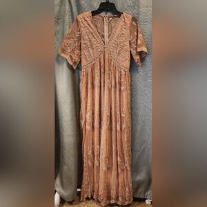 Pinkblush Elegant Lace Women’s Dress in Light Pink M
